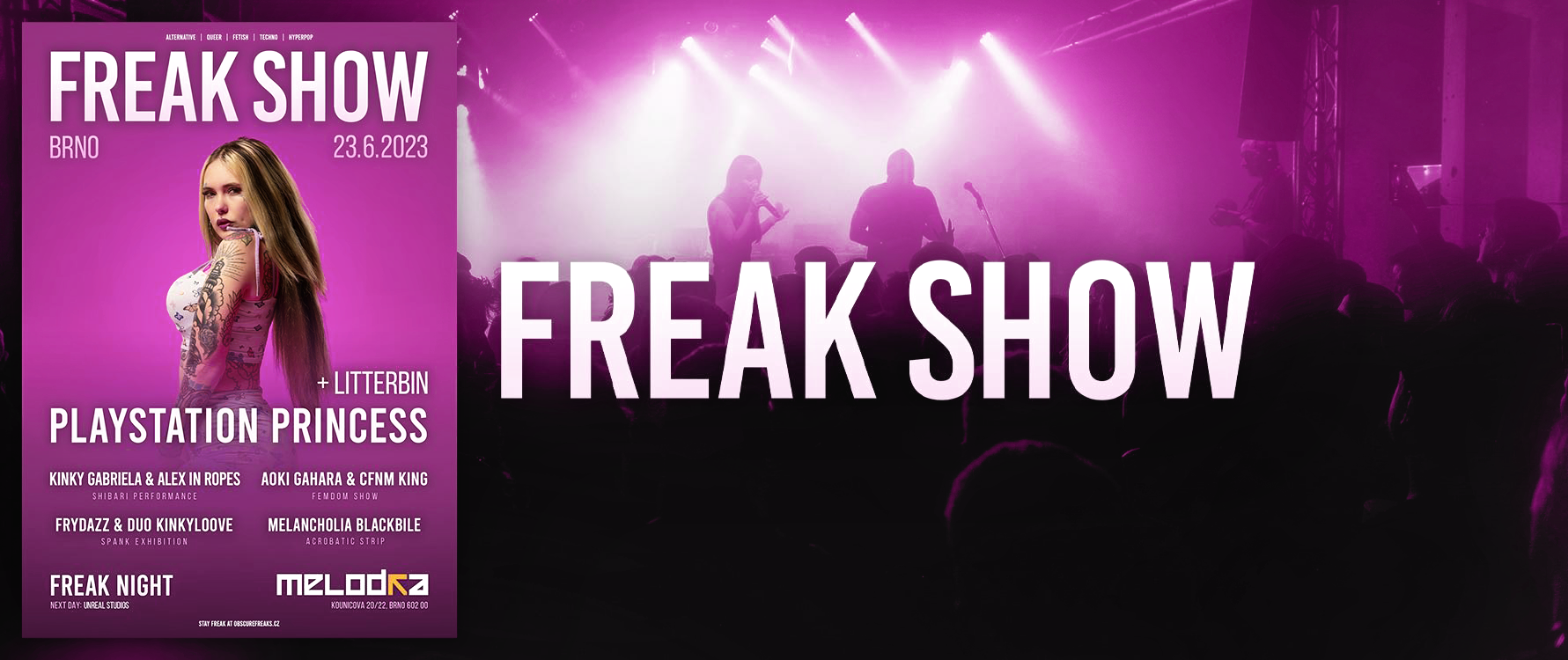 Queerpop, techno a PlayStation Princess: Brno přivítá 6. ročník Freak Show